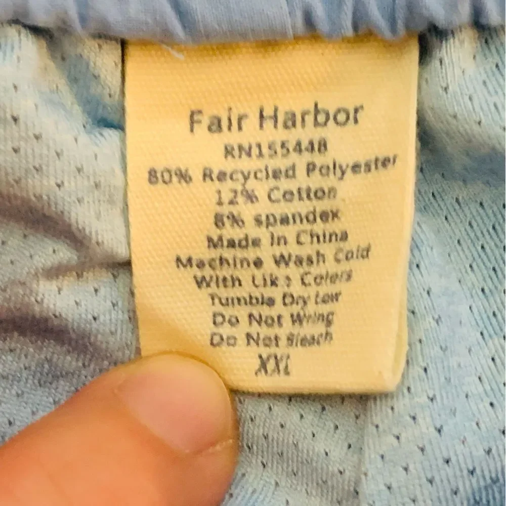 Fair Harbor Blue Coral Print Men's Swim Shorts size xxl